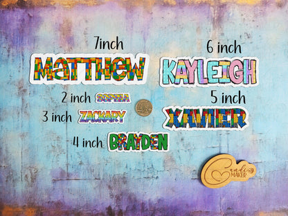 Plastic Toy Custom Name Sticker or Magnet