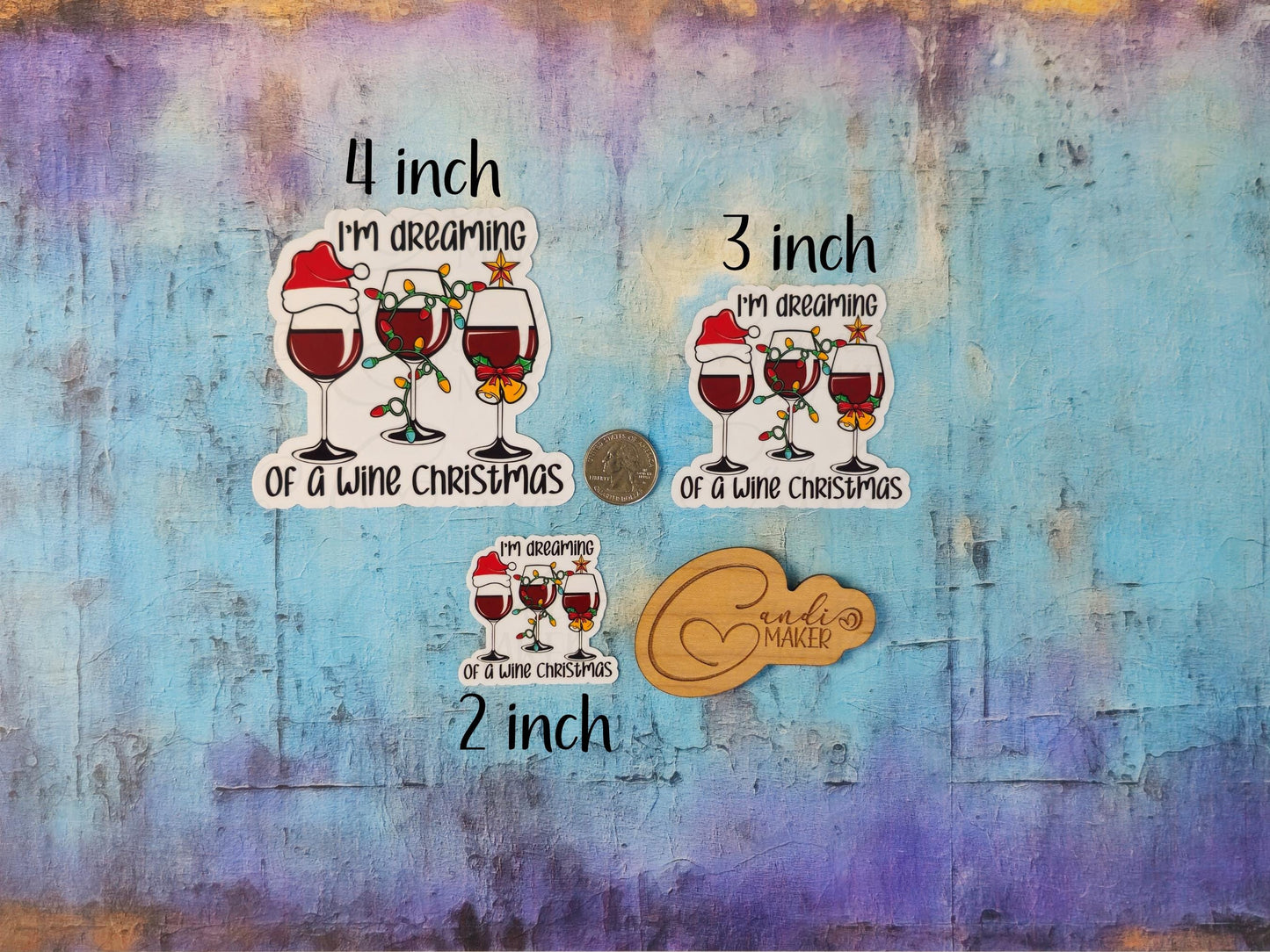 Dreaming of a Wine Christmas, Funny Holiday Spirits Sticker or Magnet