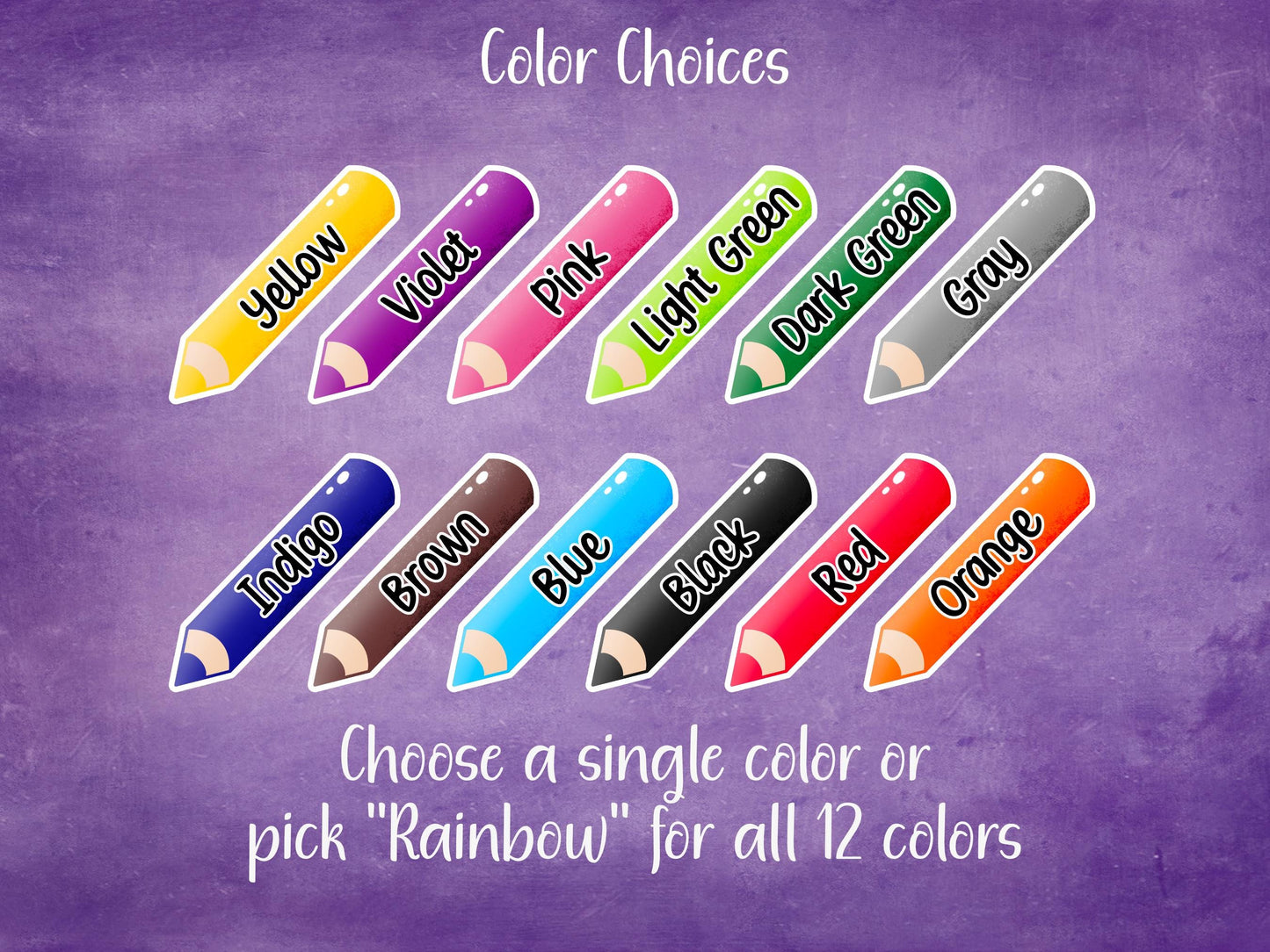 Back to School Personalized Name Label Stickers, Colored Pencil