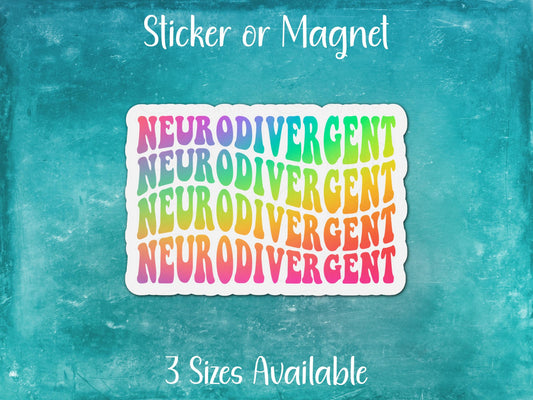 Neurodivergent Spectrum Retro Design Sticker or Magnet