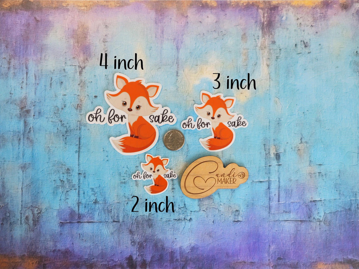 Oh For Fox Sake, Funny Woodland Creature Animal Pun Sticker or Magnet