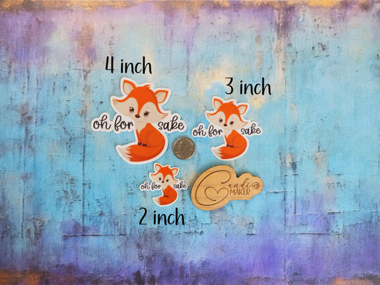 Oh For Fox Sake, Funny Woodland Creature Animal Pun Sticker or Magnet