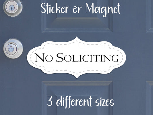 No Soliciting Minimalist Simple Sticker or Magnet