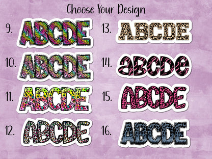 Animal Print Custom Name Sticker or Magnet