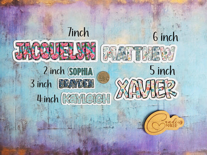 Floral Custom Name Sticker or Magnet
