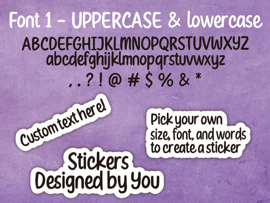 Custom Die-Cut Personalized Text Sticker or Magnet | Display Your Own Text
