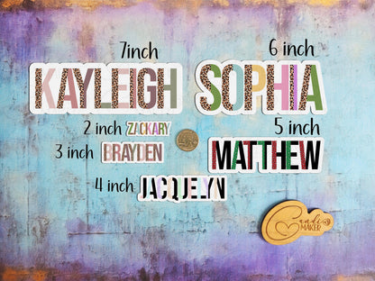 Leopard Print Custom Name  Sticker or Magnet