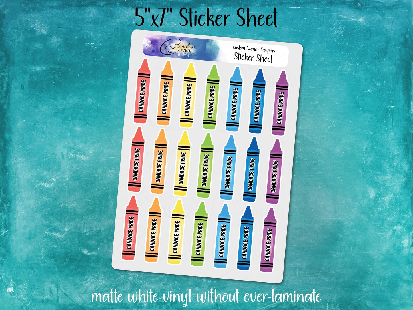 Back to School Personalized Name Label Stickers, Crayon