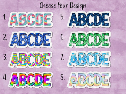 Tie-Dye Custom Name Sticker or Magnet