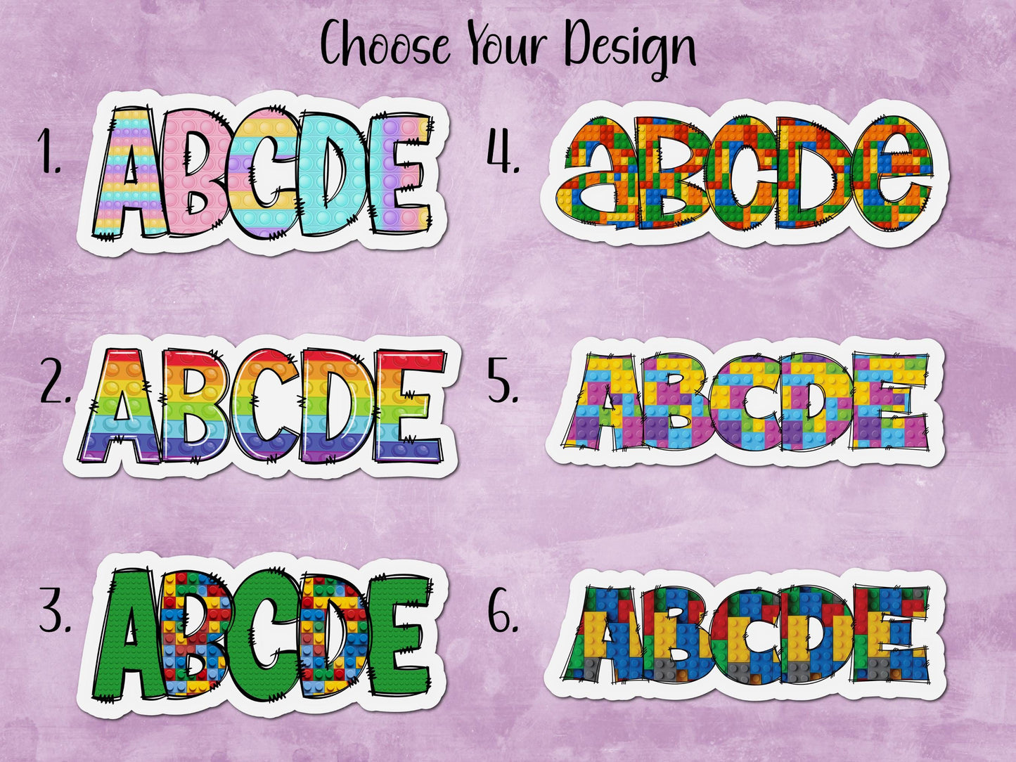 Plastic Toy Custom Name Sticker or Magnet