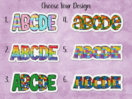 Plastic Toy Custom Name Sticker or Magnet