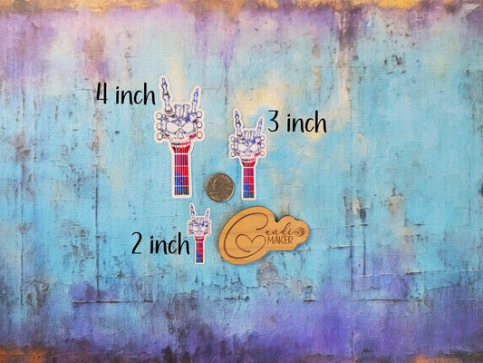 Skeleton Rock Guitar Sticker or Magnet