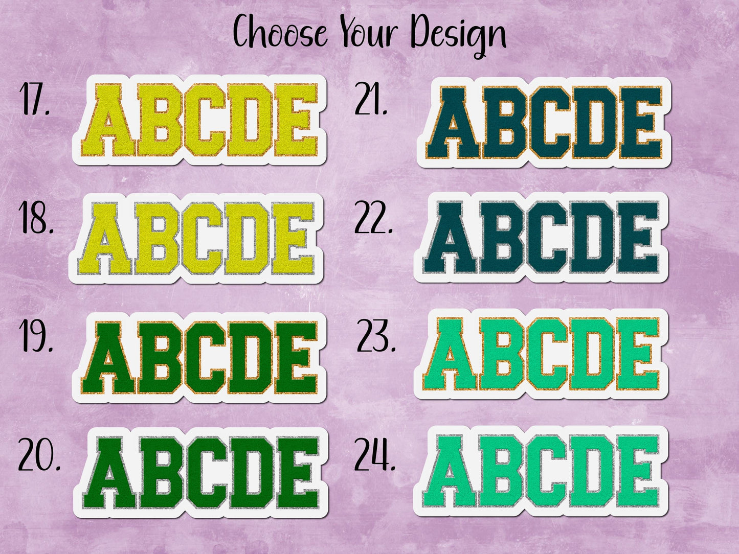 Faux Chenille Letter Jacket Design Custom Name Sticker or Magnet