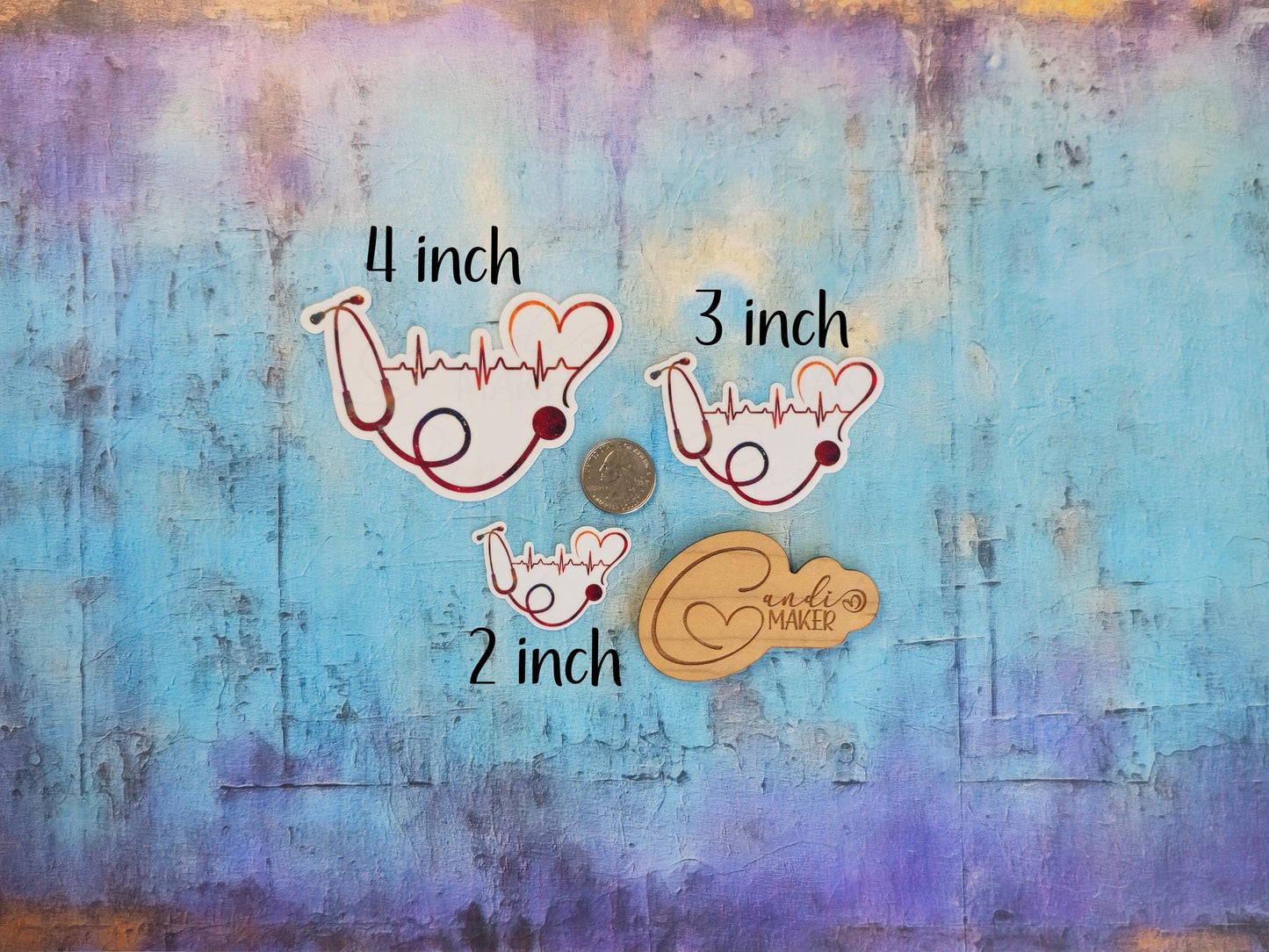 Heartbeat Stethoscope, Medical Professional Appreciation Sticker or Magnet