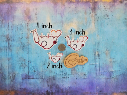 Heartbeat Stethoscope, Medical Professional Appreciation Sticker or Magnet