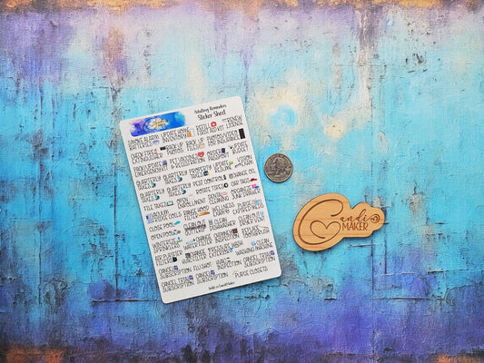 Adulting Reminders Tiny Icon Planner Sticker Sheet
