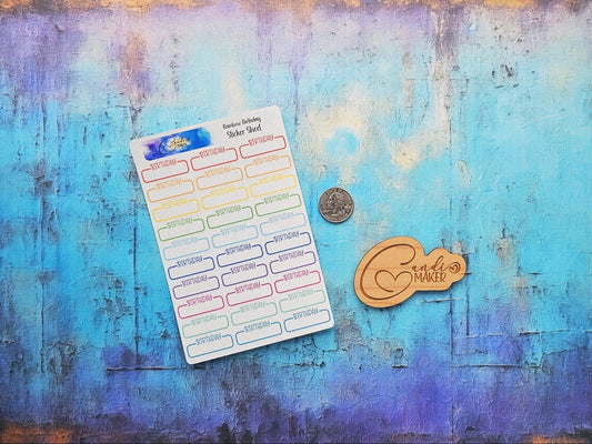 Birthday Reminders Tiny Icon Planning Sticker Sheet