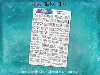 Adulting Reminders Tiny Icon Planner Sticker Sheet