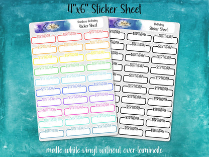 Birthday Reminders Tiny Icon Planning Sticker Sheet