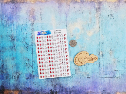 Period Tracker Tiny Icon Planner Sticker Sheet