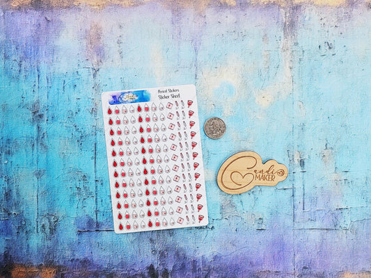 Period Tracker Tiny Icon Planner Sticker Sheet