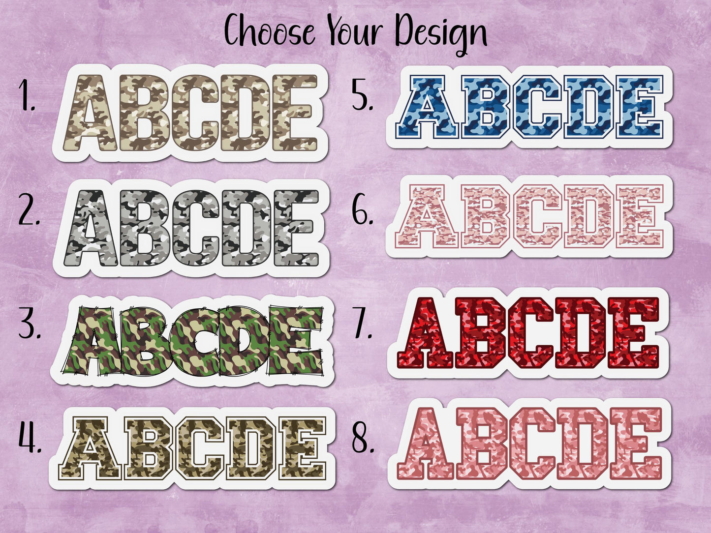 Camo Custom Name Magnetic Bookmark | 16 Different Designs