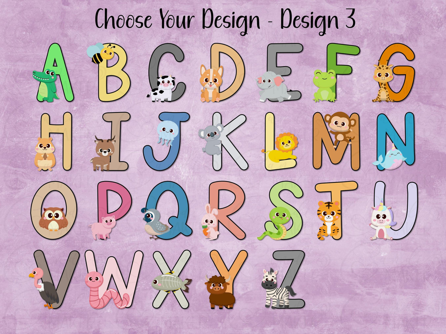 Animal Alphabet Custom Name Magnetic Bookmark | 5 Different Designs