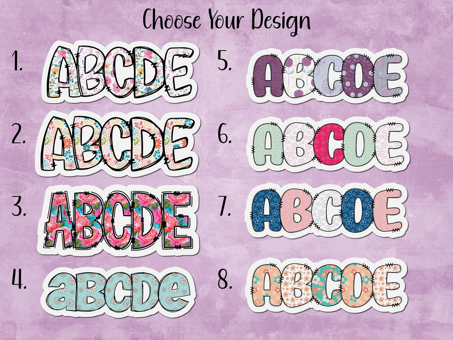 Floral Custom Name Magnetic Bookmark | 24 Different Designs