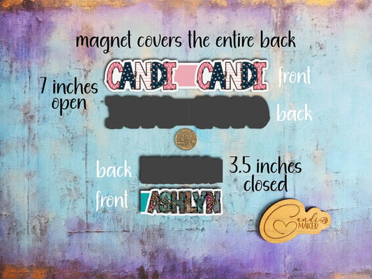 Animal Print Custom Name Magnetic Bookmark | 16 Different Designs