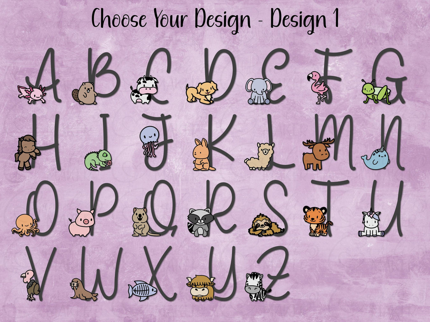 Animal Alphabet Custom Name Magnetic Bookmark | 5 Different Designs