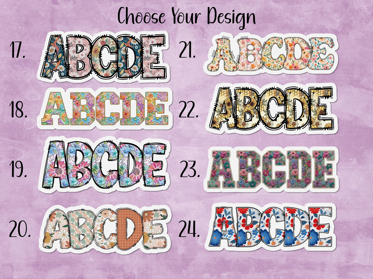 Floral Custom Name Magnetic Bookmark | 24 Different Designs