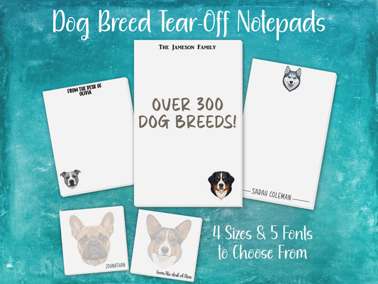 Personalized Dog Breed Tear-Off Notepad