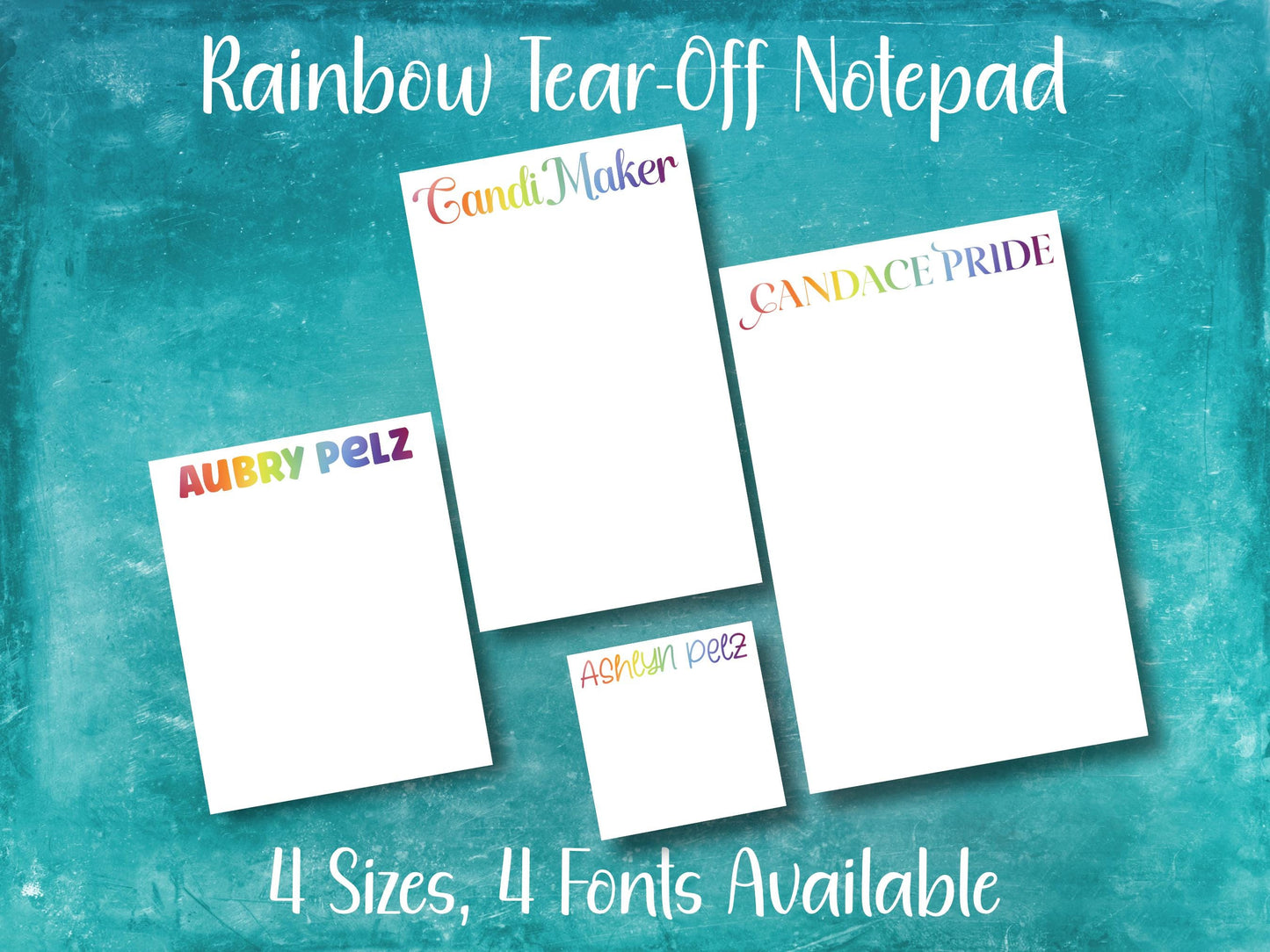 Personalized Rainbow Name Tear-Off Notepad